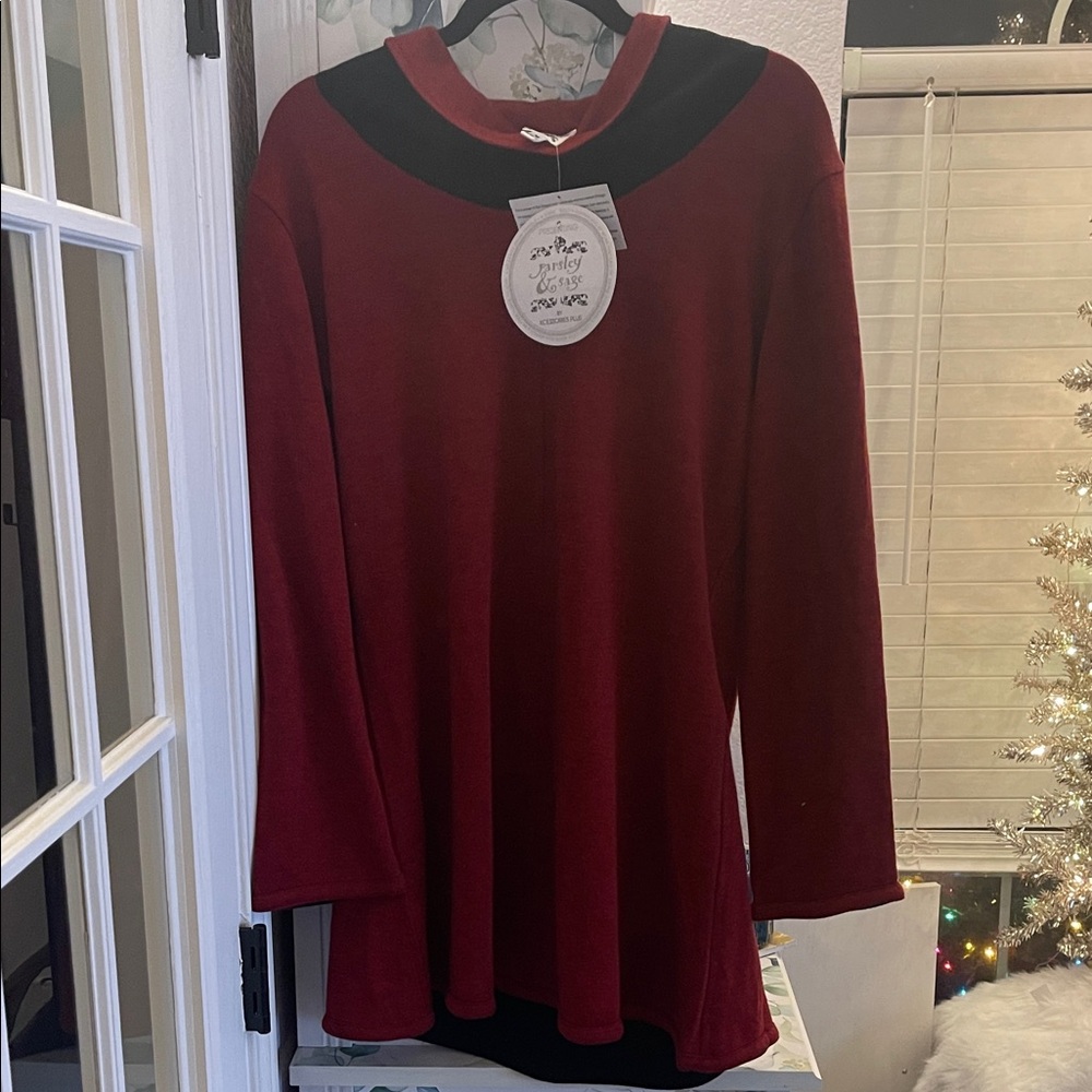 NWT Parsley & Sage Red and Black Tunic - Picture 2 of 9